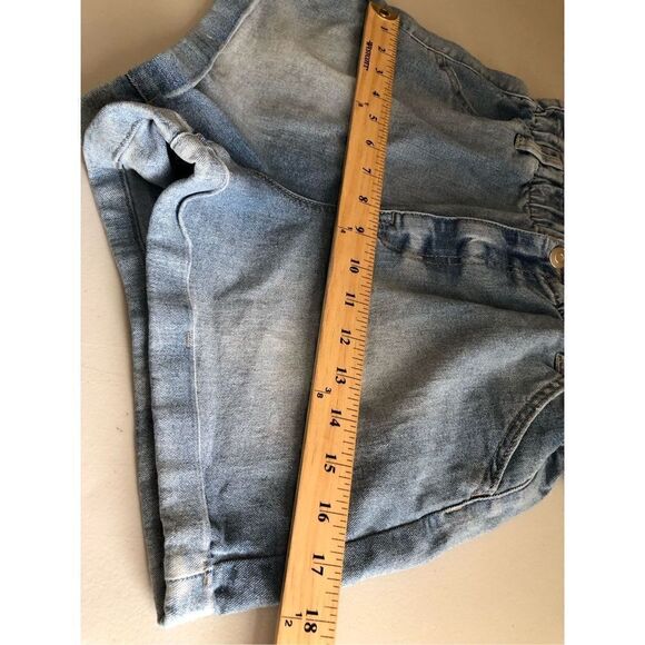 NO BOUNDARIES Paper Bag Waist Jean Shorts Size M (7-9) - Picture 7 of 9